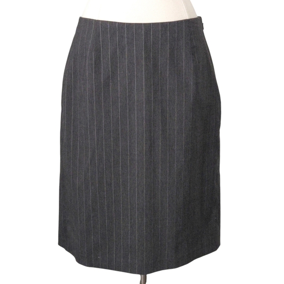 Michael Kors Heather Gray & White Striped Pencil Skirt - Picture 1 of 5